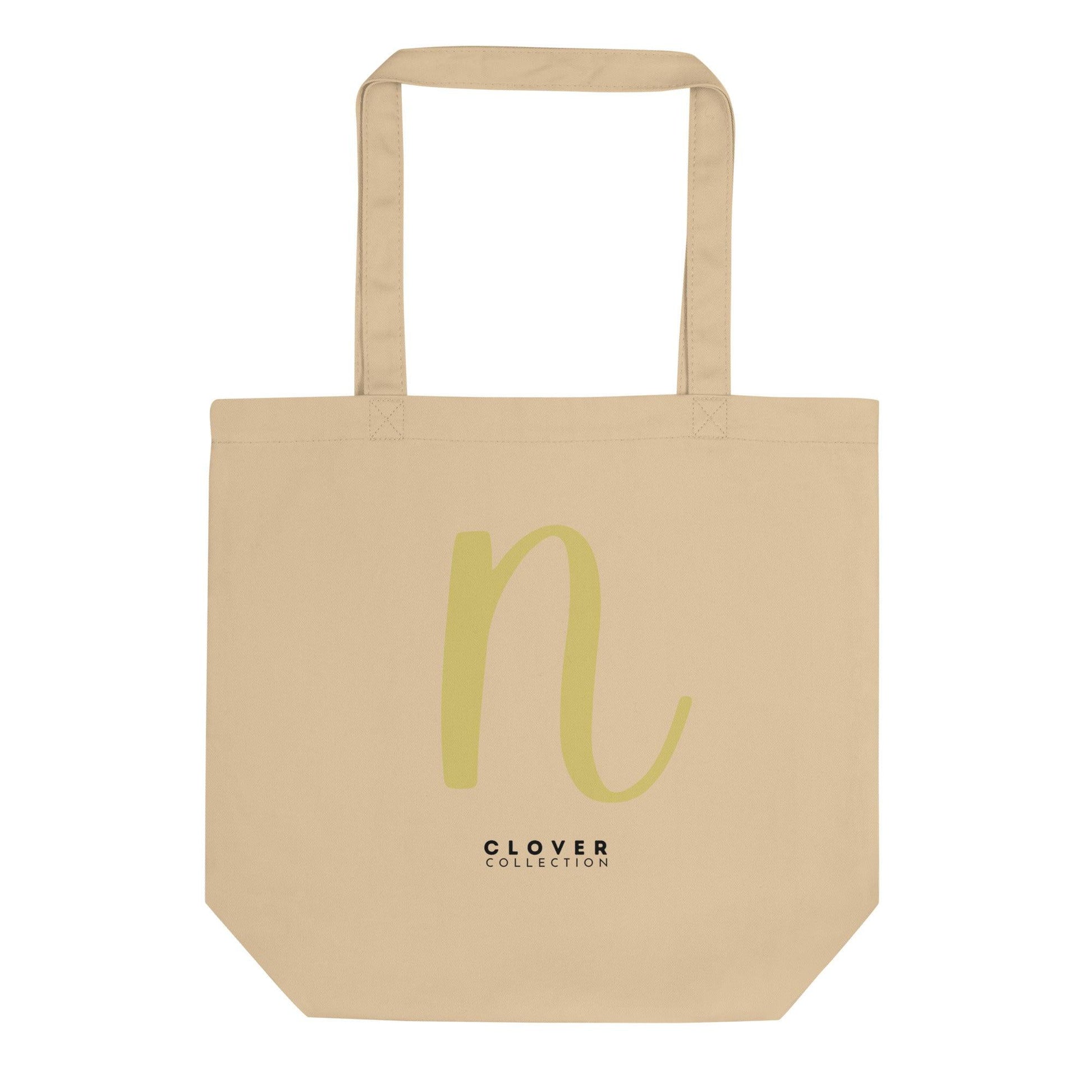 Initial “N” Eco Tote Bag - Clover Collection Shop