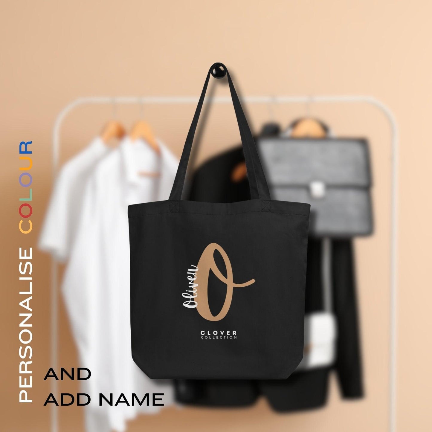 Initial “O” Eco Tote Bag - Clover Collection Shop