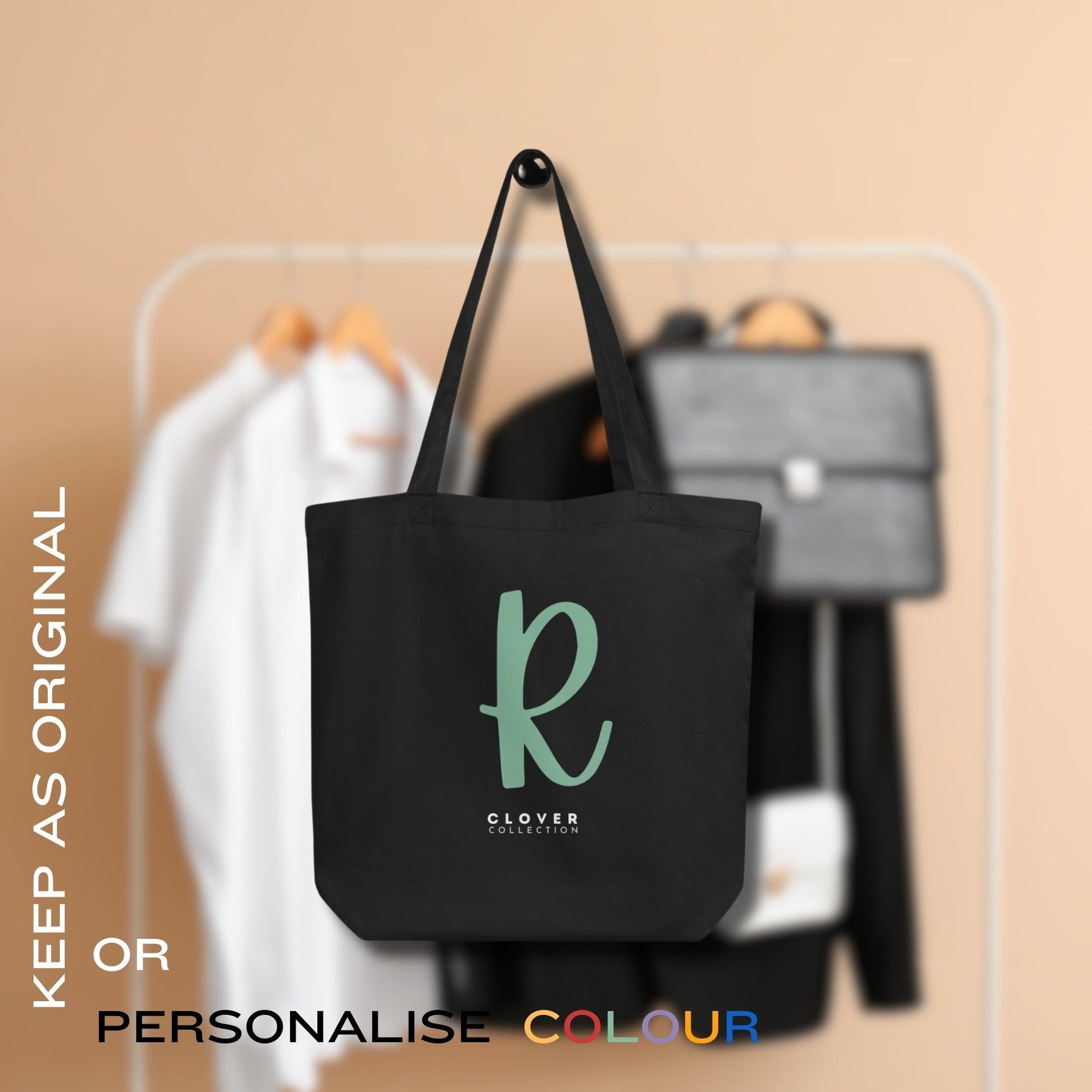 Initial “R” Eco Tote Bag - Clover Collection Shop