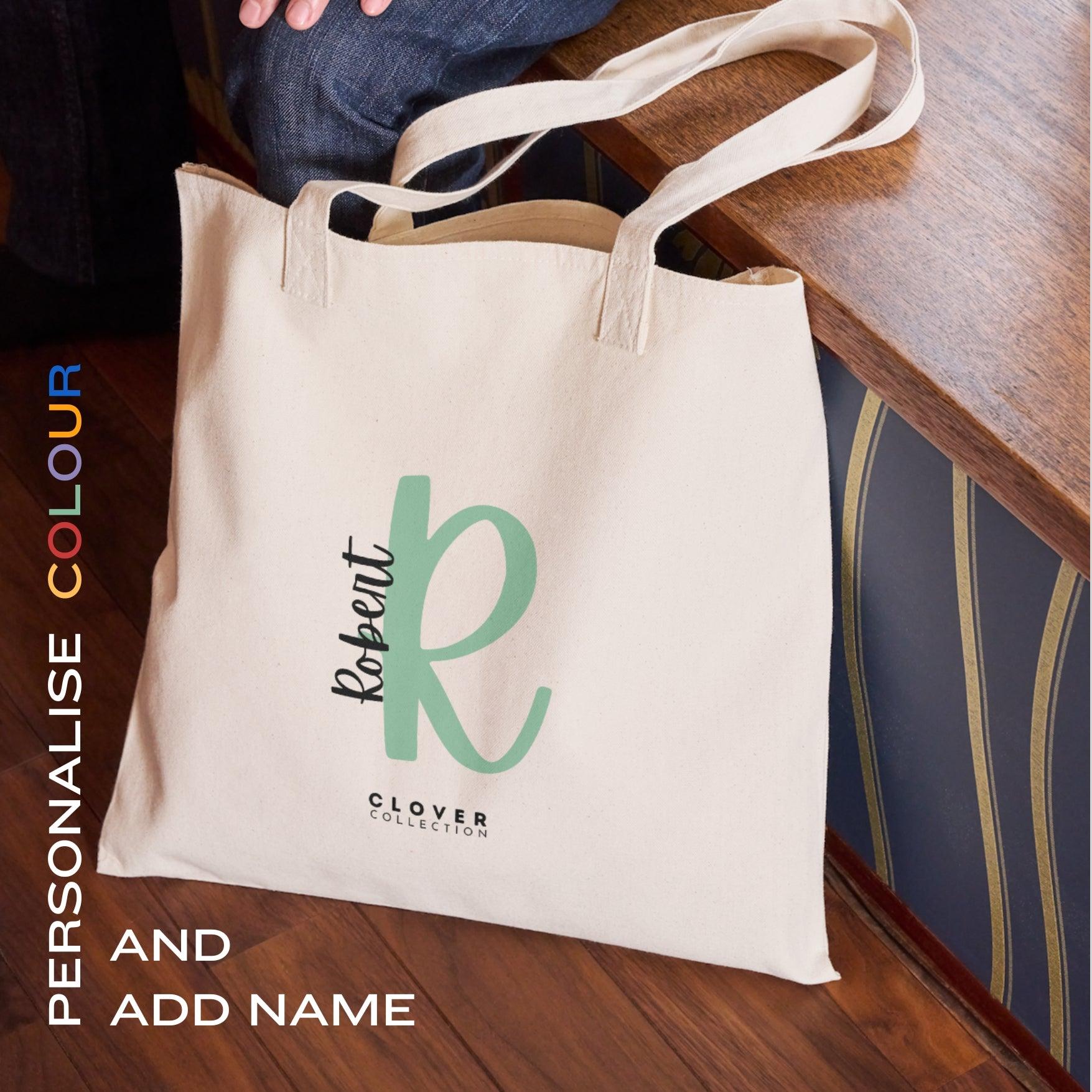 Initial “R” Eco Tote Bag - Clover Collection Shop