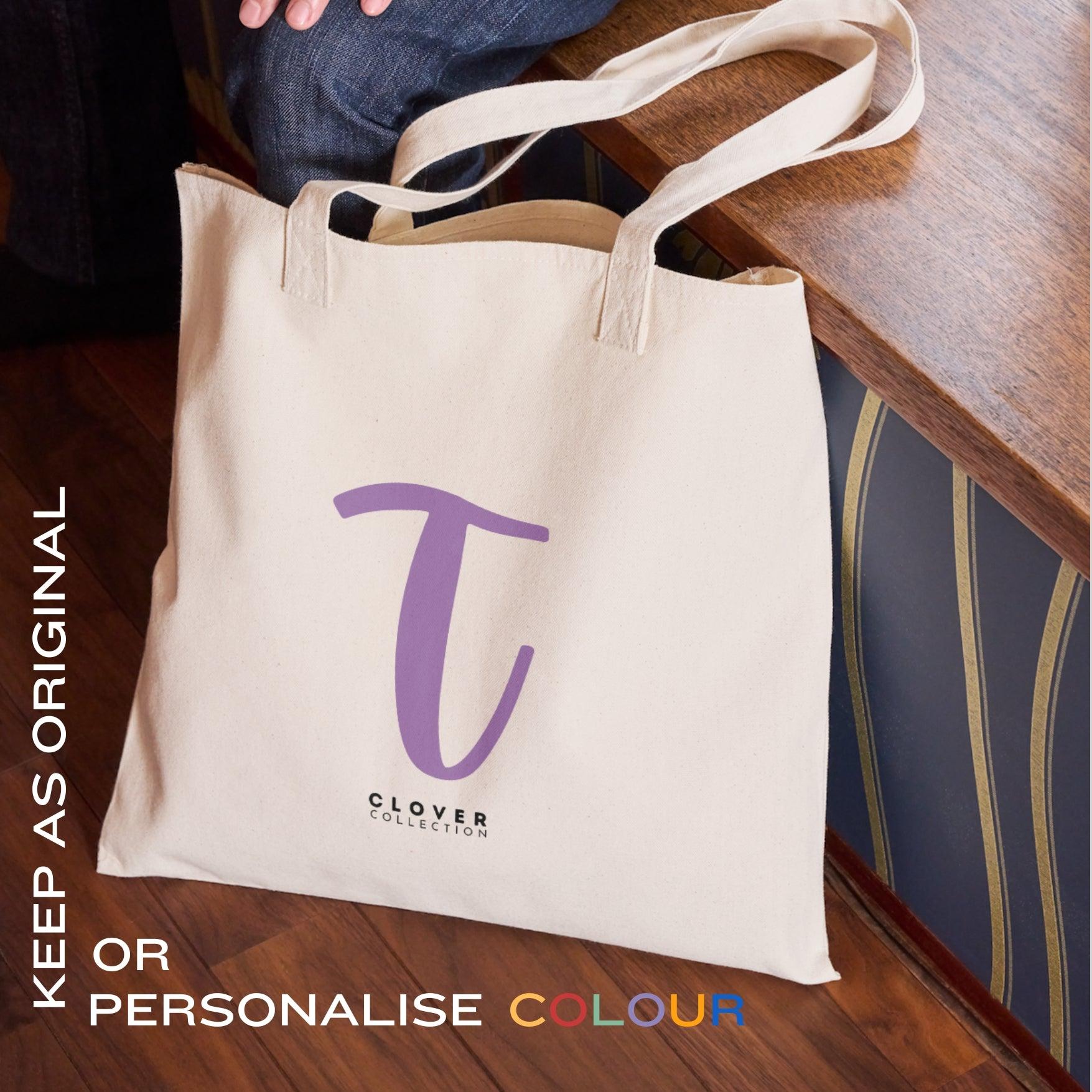 Initial “T” Eco Tote Bag - Clover Collection Shop