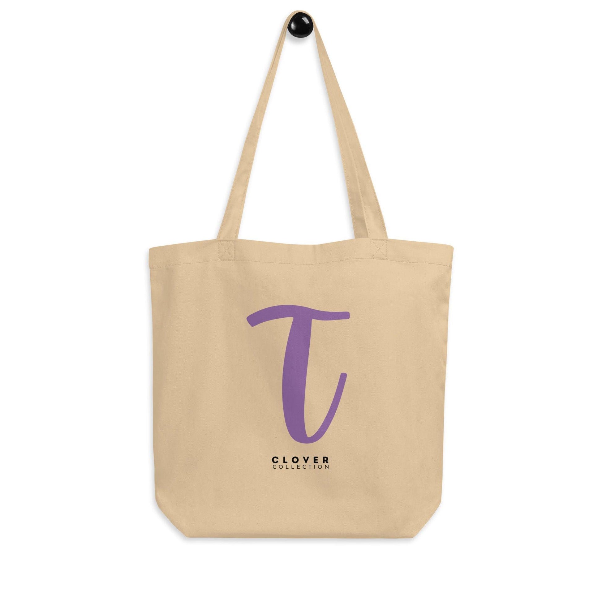 Initial “T” Eco Tote Bag - Clover Collection Shop