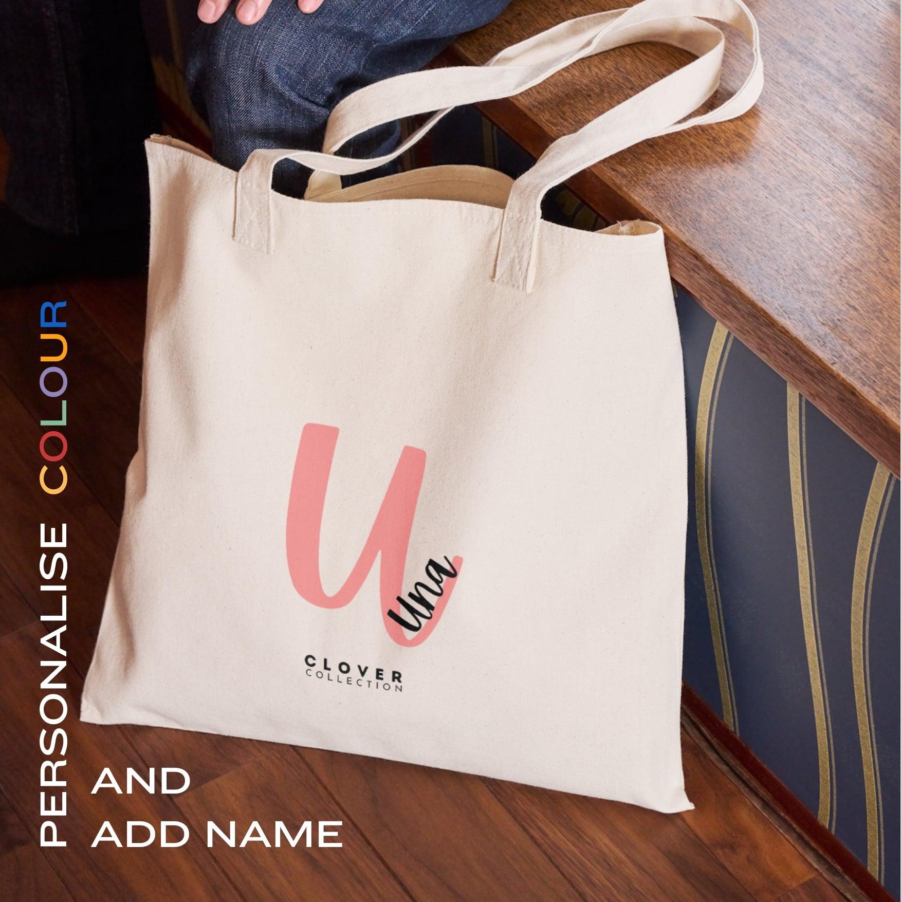 Initial “U” Eco Tote Bag - Clover Collection Shop