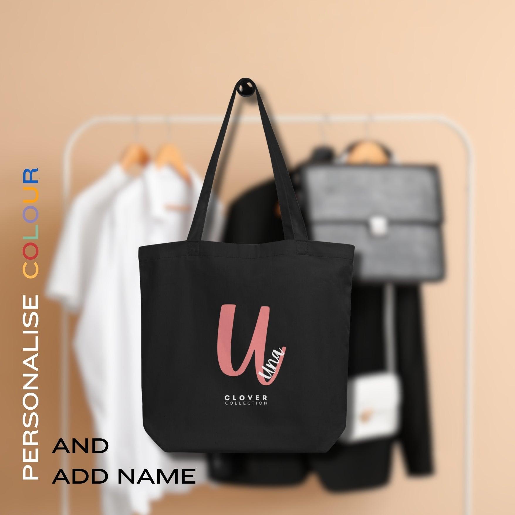 Initial “U” Eco Tote Bag - Clover Collection Shop