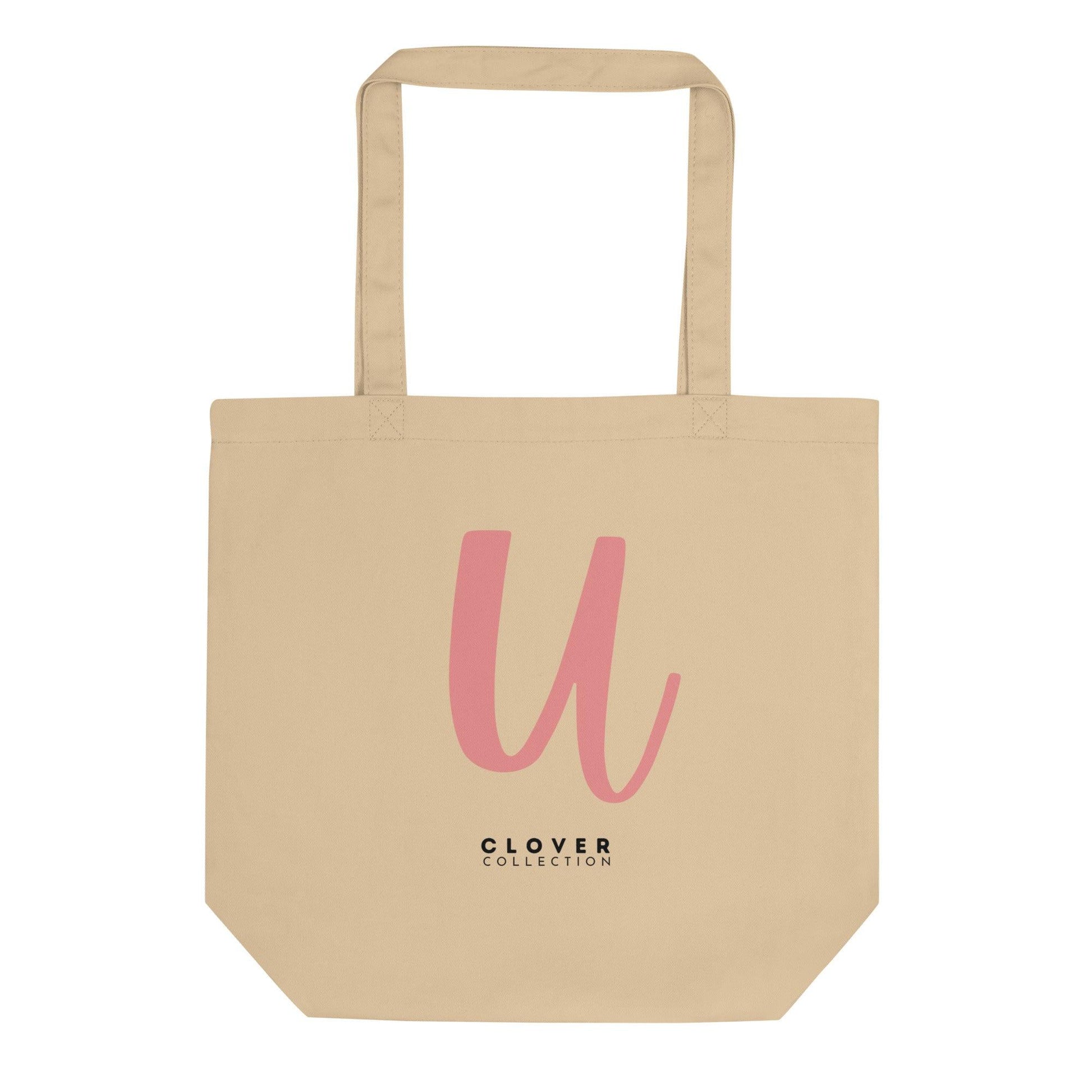 Initial “U” Eco Tote Bag - Clover Collection Shop