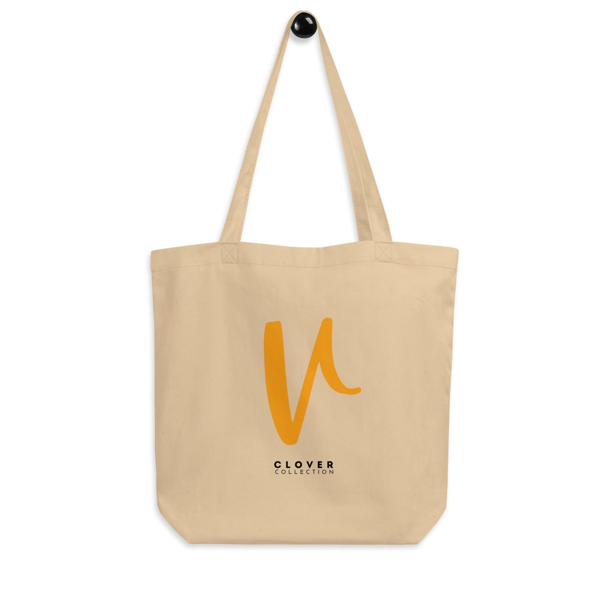 Initial “V” Eco Tote Bag - Clover Collection Shop