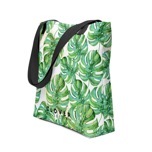 Monstera Leaves Premium Tote Bag - Clover Collection Shop