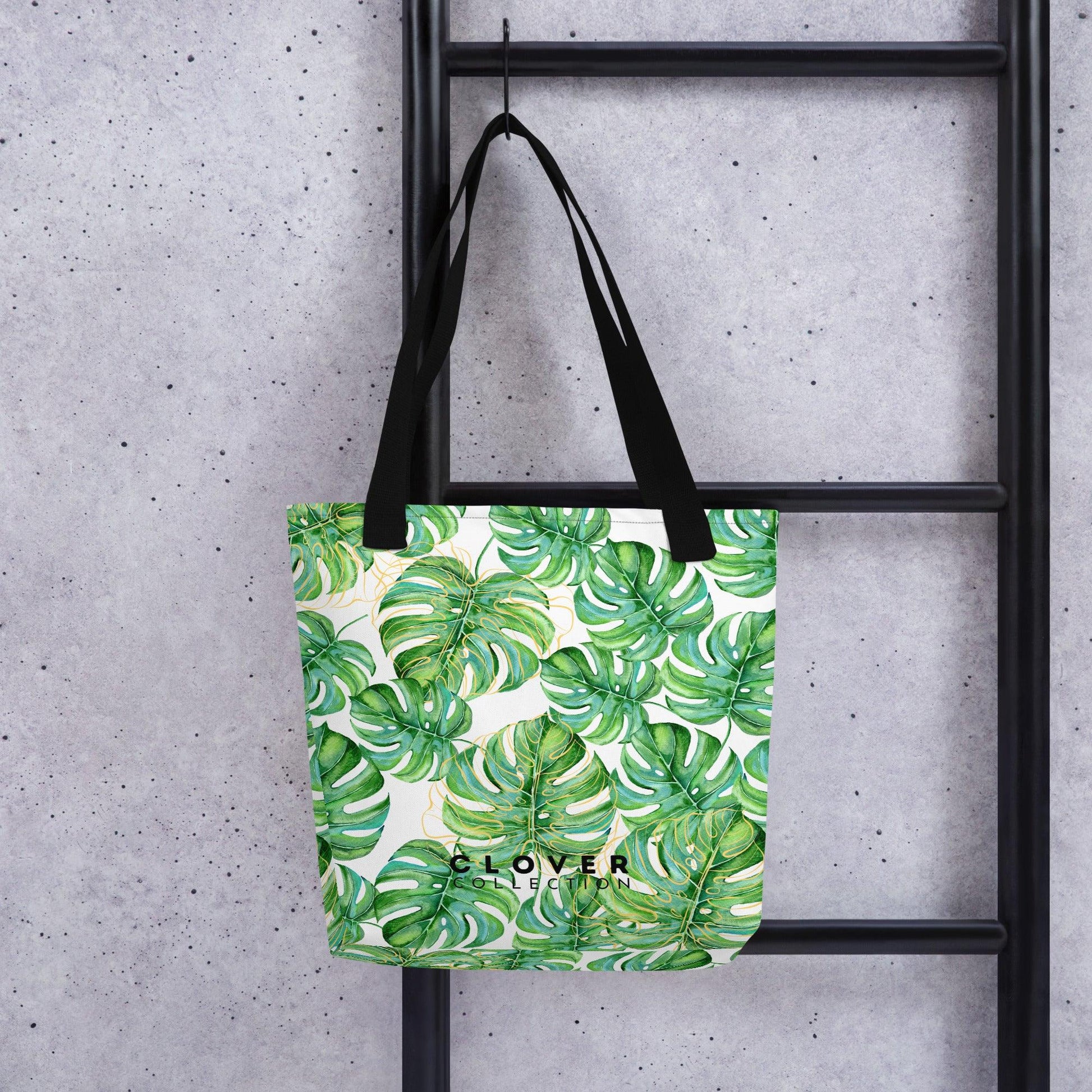 Monstera Leaves Premium Tote Bag - Clover Collection Shop