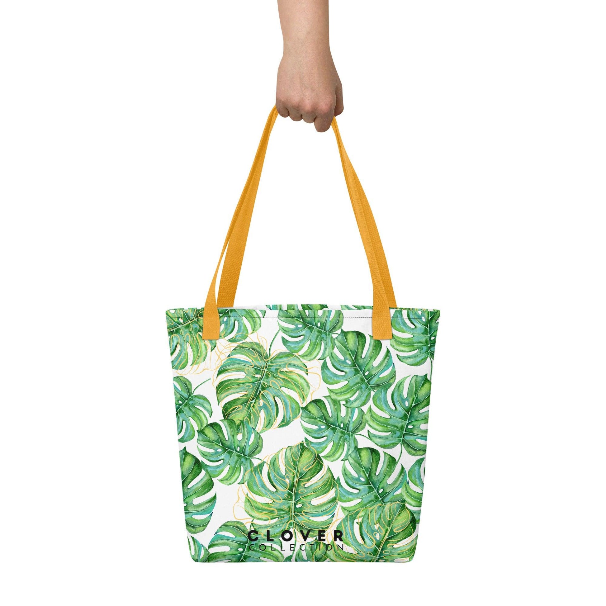 Monstera Leaves Premium Tote Bag - Clover Collection Shop