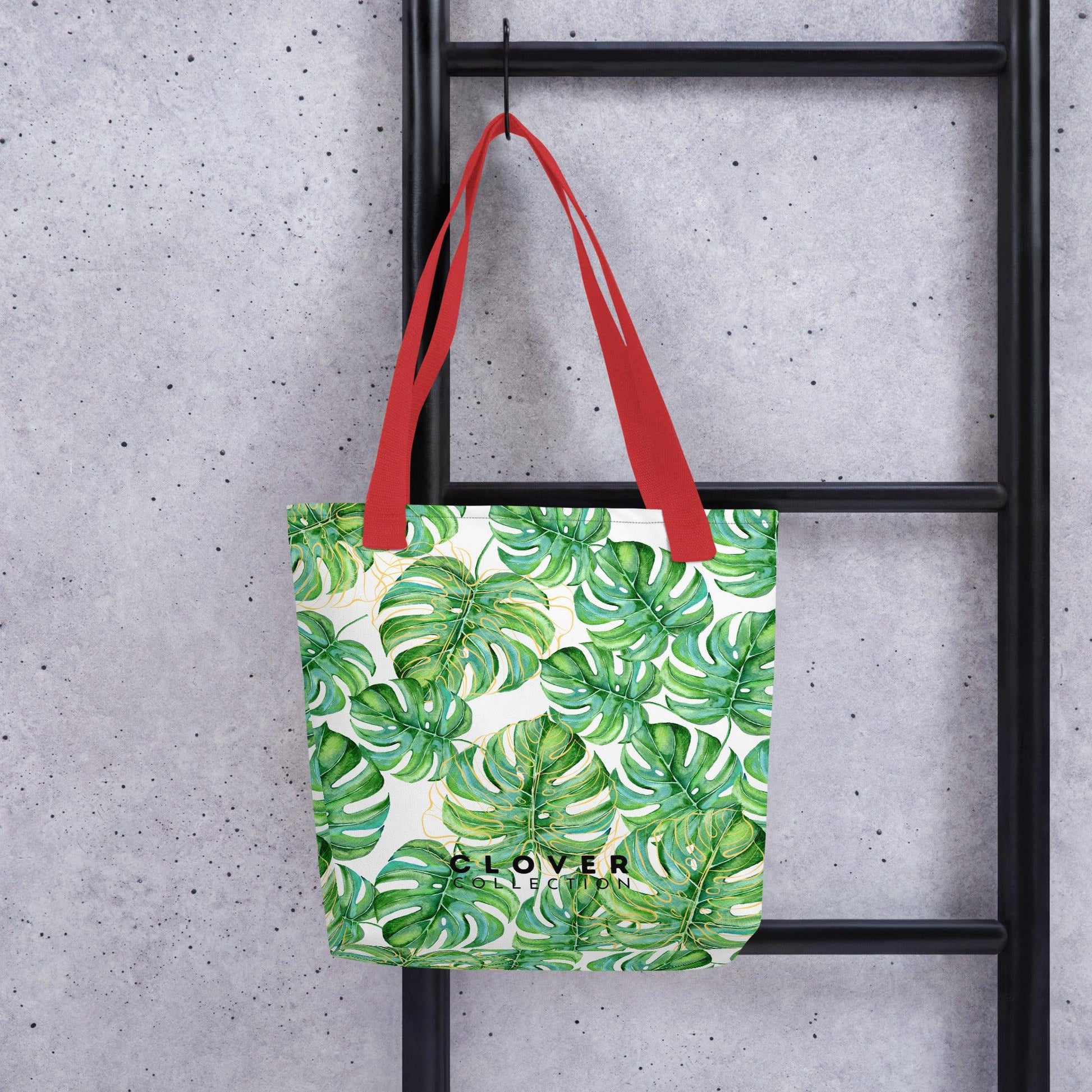 Monstera Leaves Premium Tote Bag - Clover Collection Shop