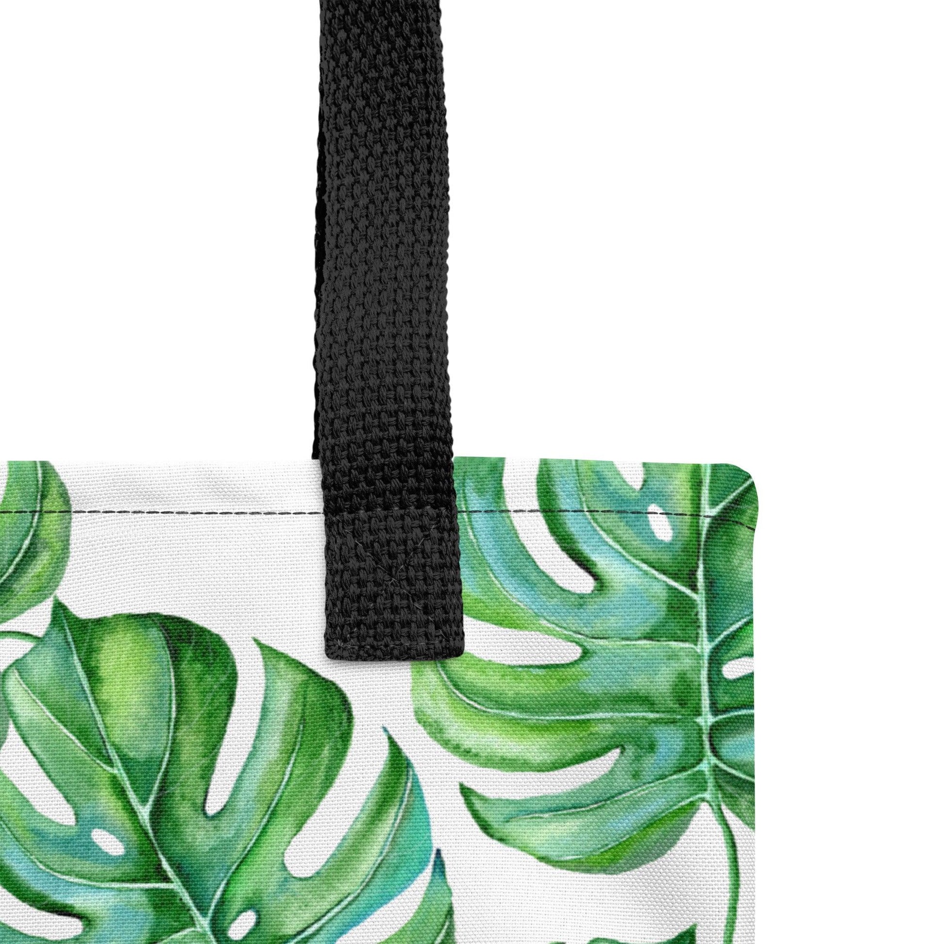 Monstera Leaves Premium Tote Bag - Clover Collection Shop