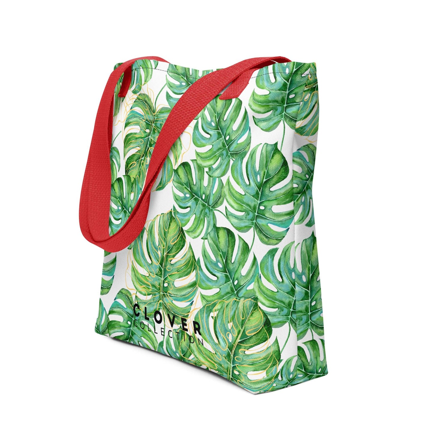 Monstera Leaves Premium Tote Bag - Clover Collection Shop