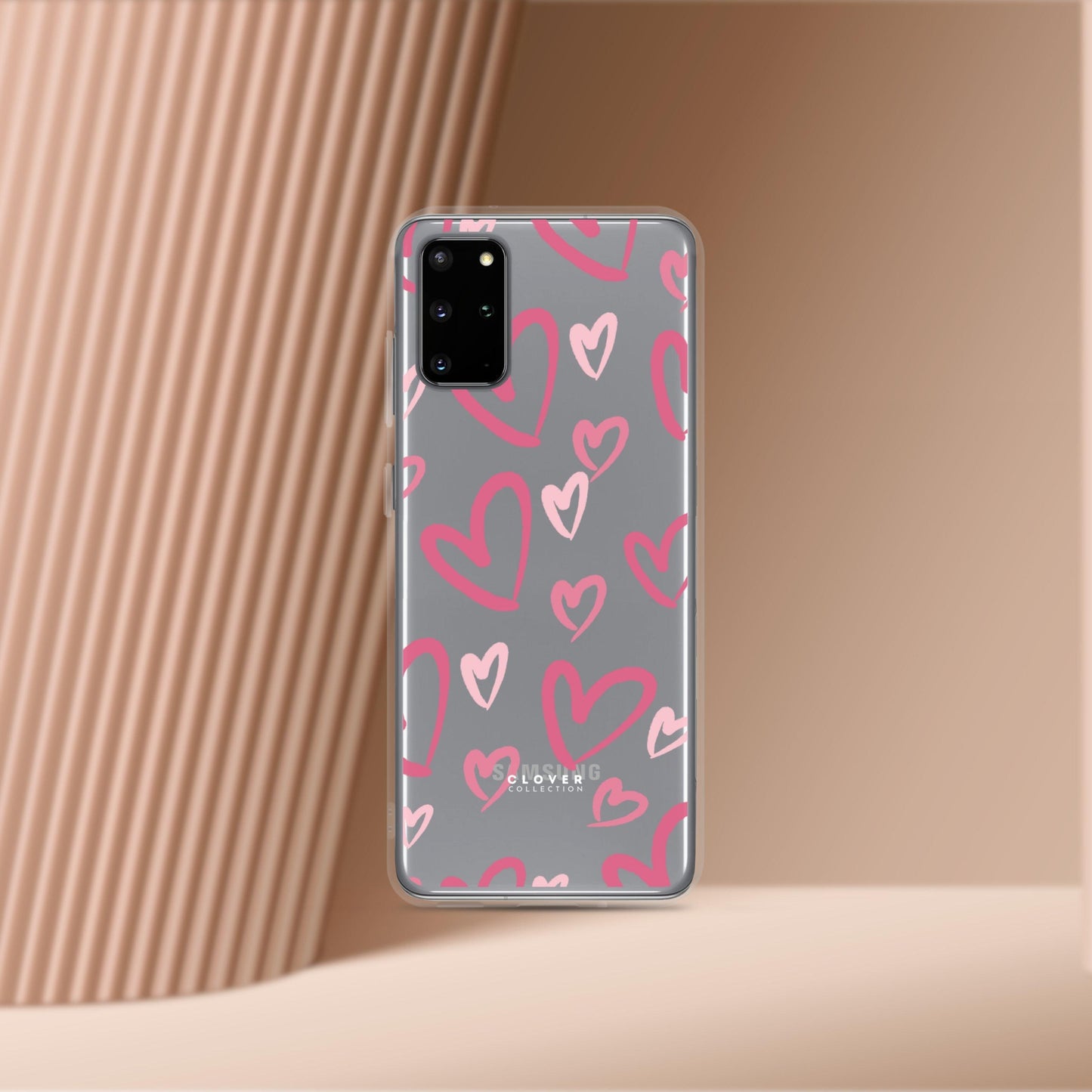 Painted Hearts Clear Case for Samsung - Clover Collection Shop