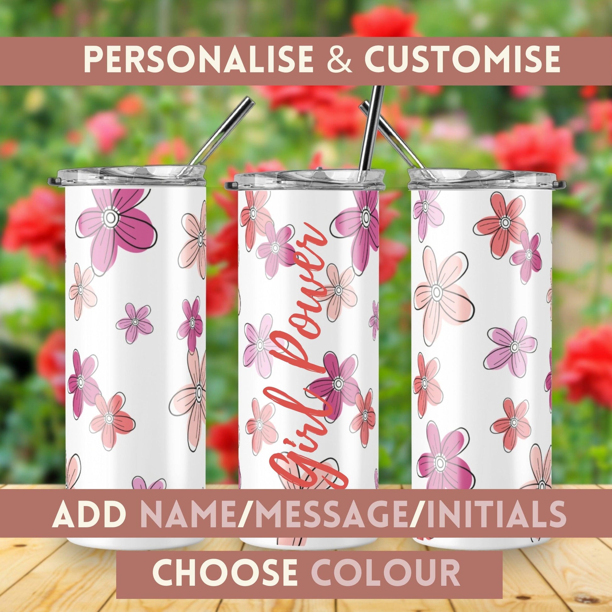 Pastel Flowers Stainless Steel Tumbler - Clover Collection Shop