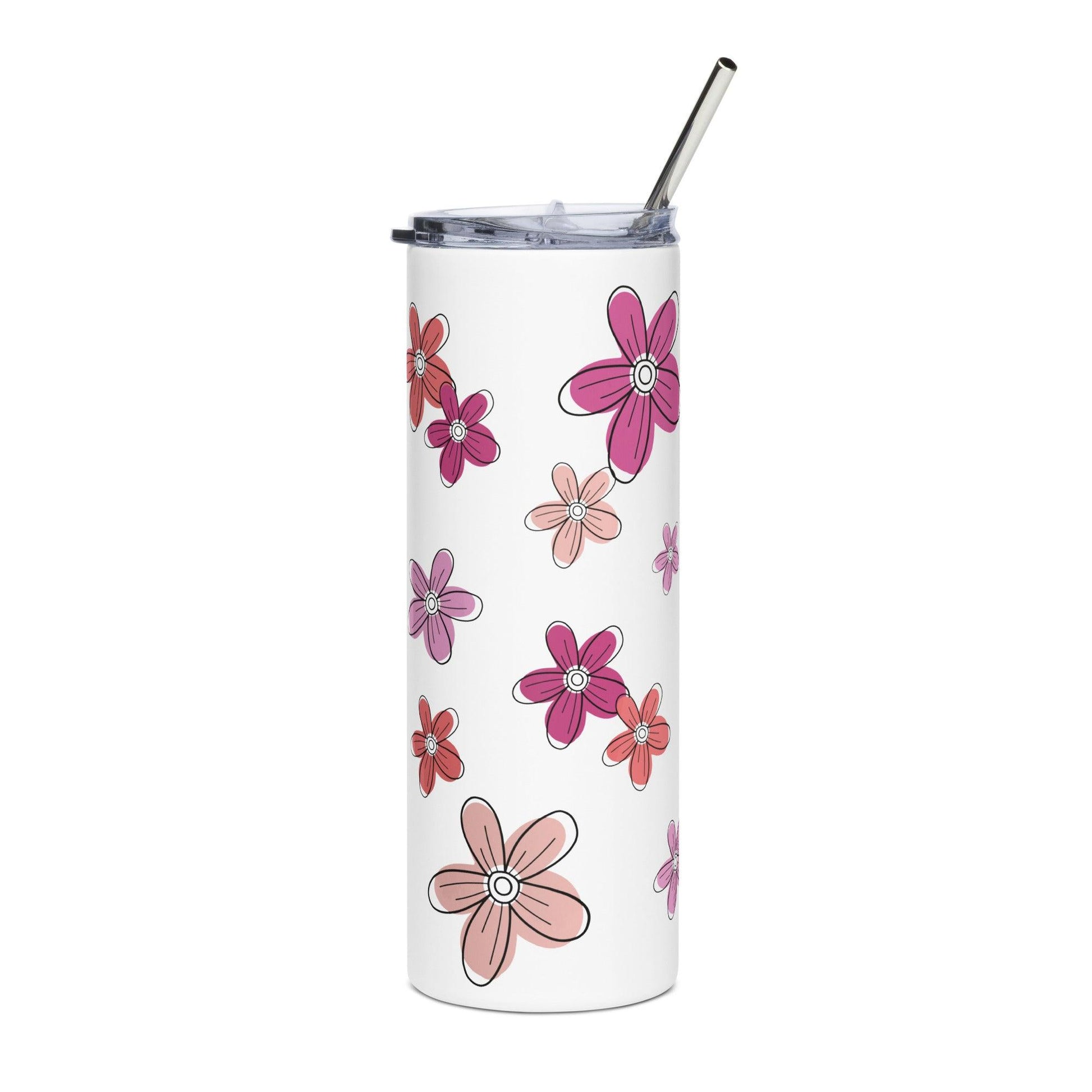 Pastel Flowers Stainless Steel Tumbler - Clover Collection Shop