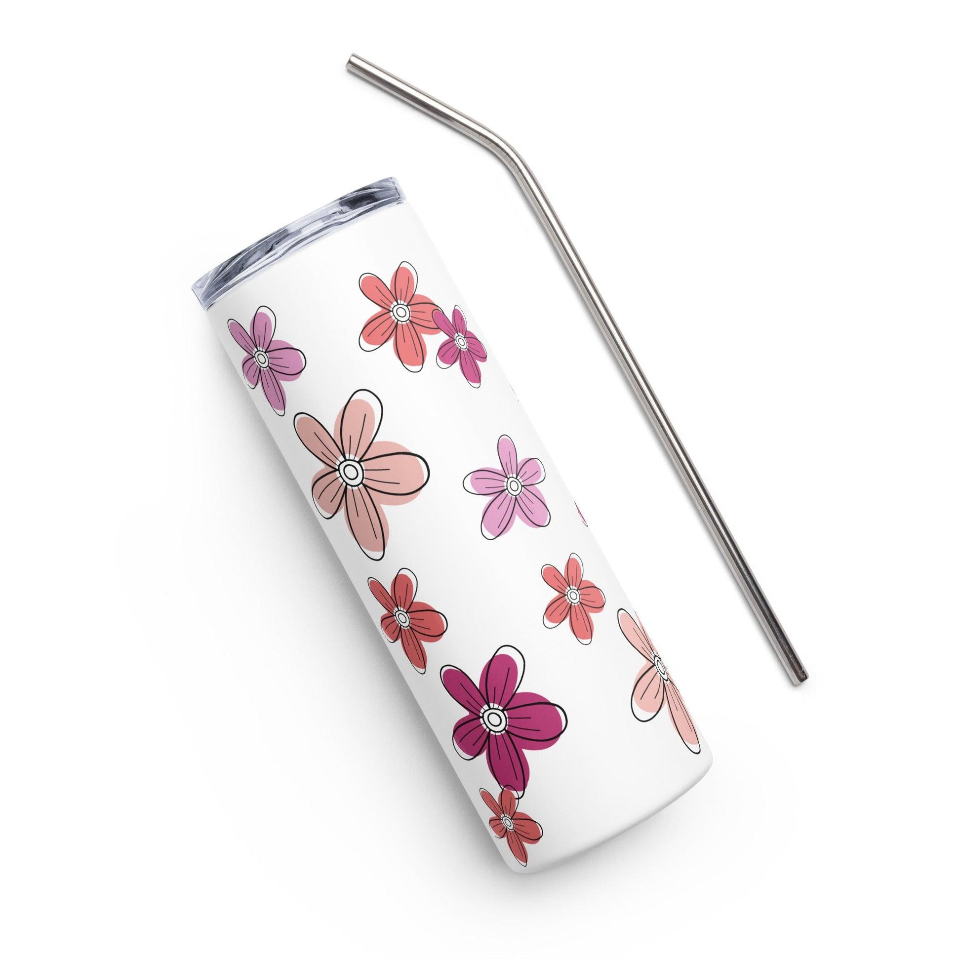 Pastel Flowers Stainless Steel Tumbler - Clover Collection Shop