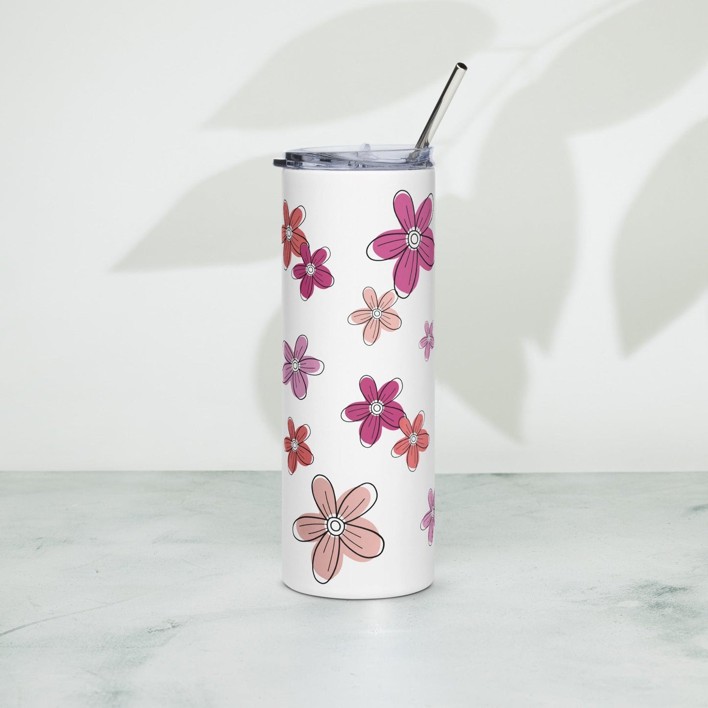 Pastel Flowers Stainless Steel Tumbler - Clover Collection Shop