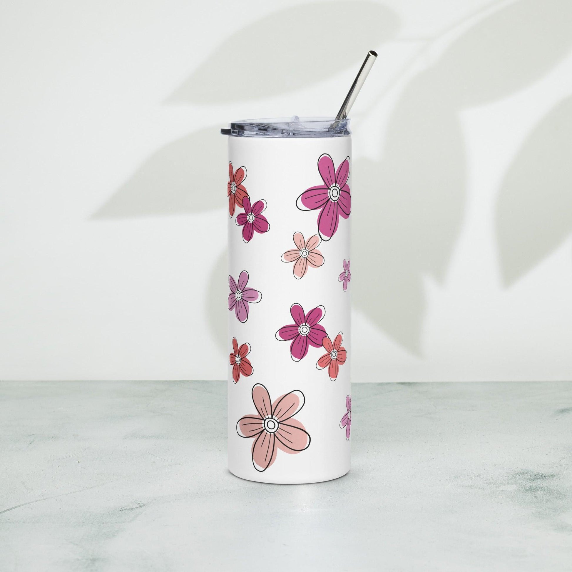 Pastel Flowers Stainless Steel Tumbler - Clover Collection Shop