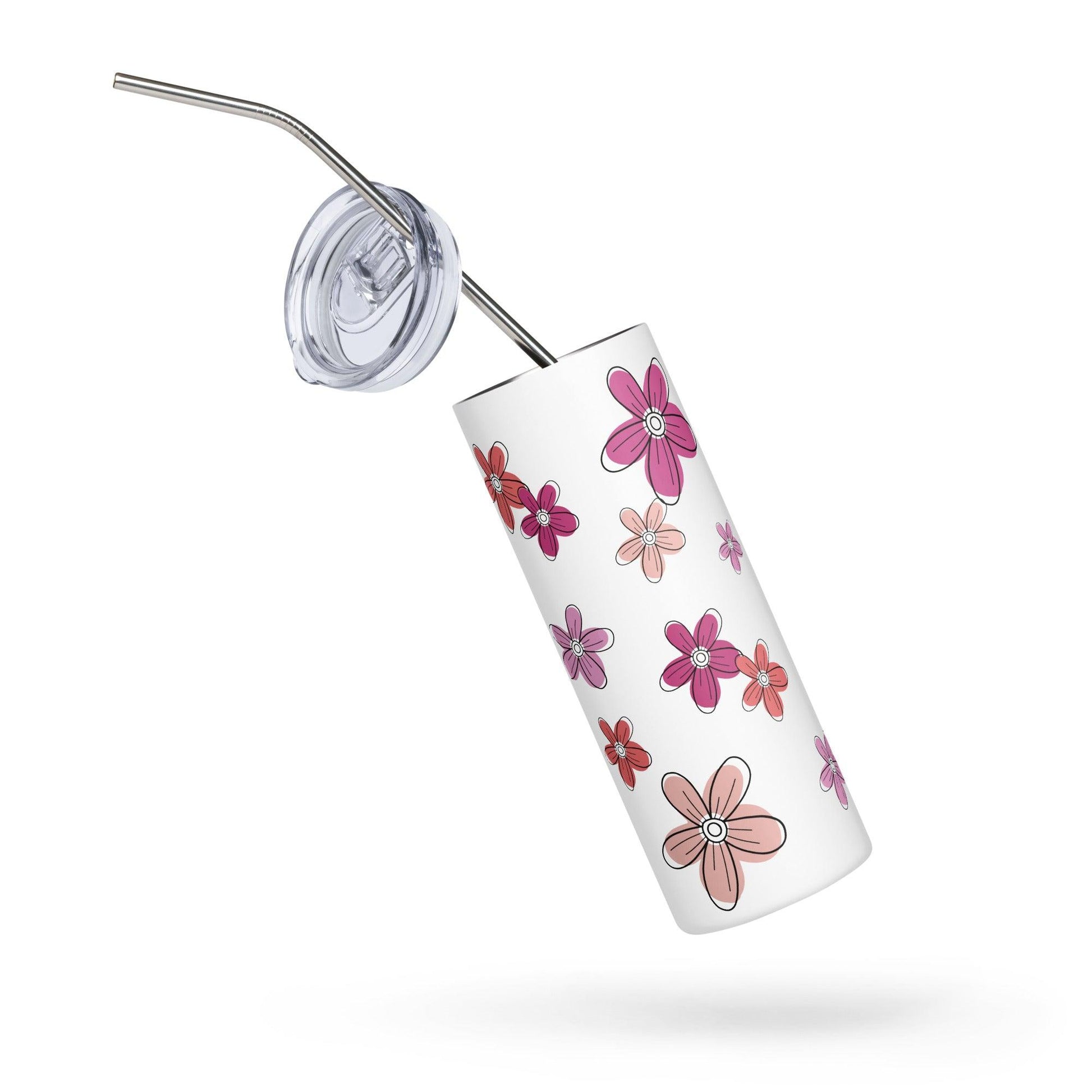 Pastel Flowers Stainless Steel Tumbler - Clover Collection Shop