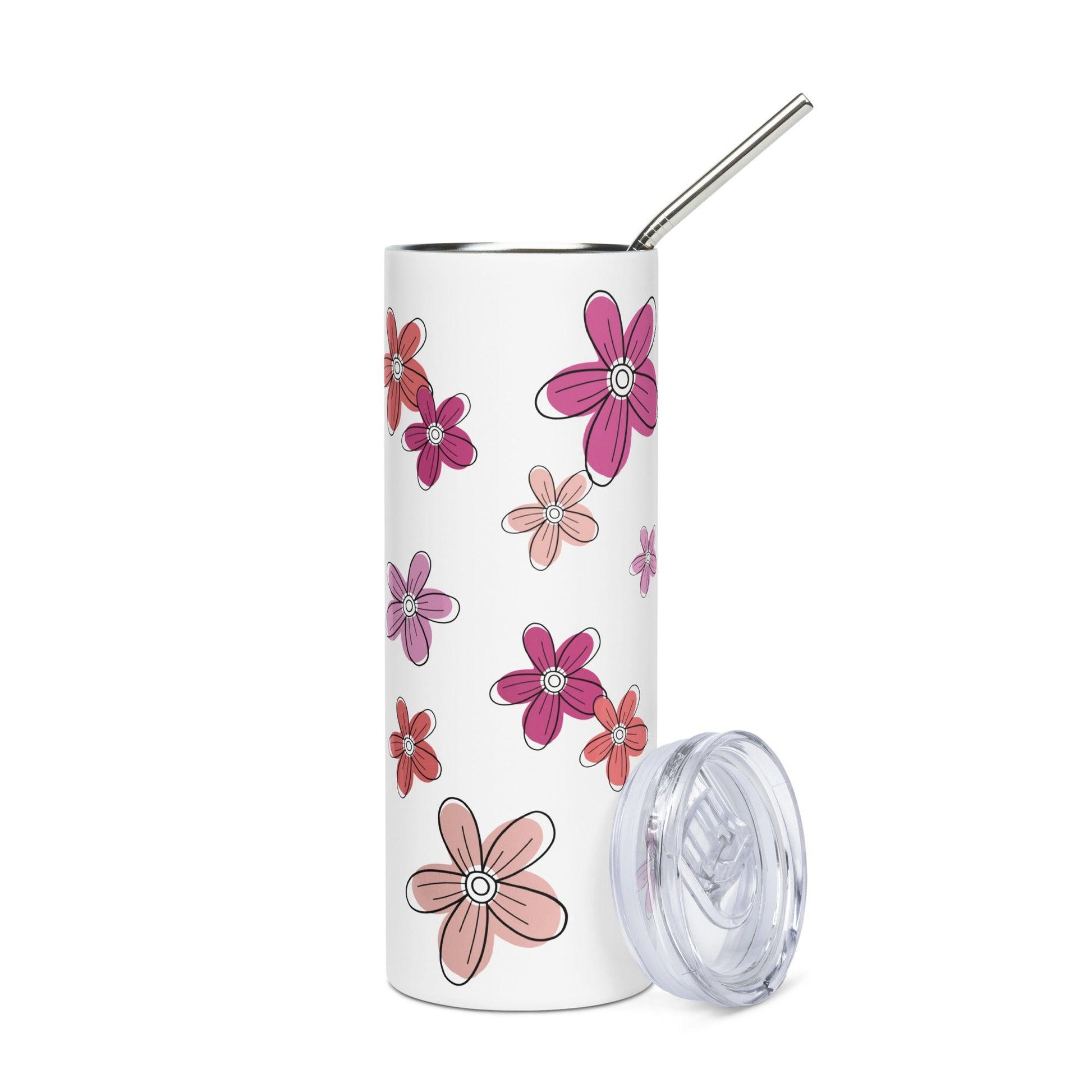 Pastel Flowers Stainless Steel Tumbler - Clover Collection Shop