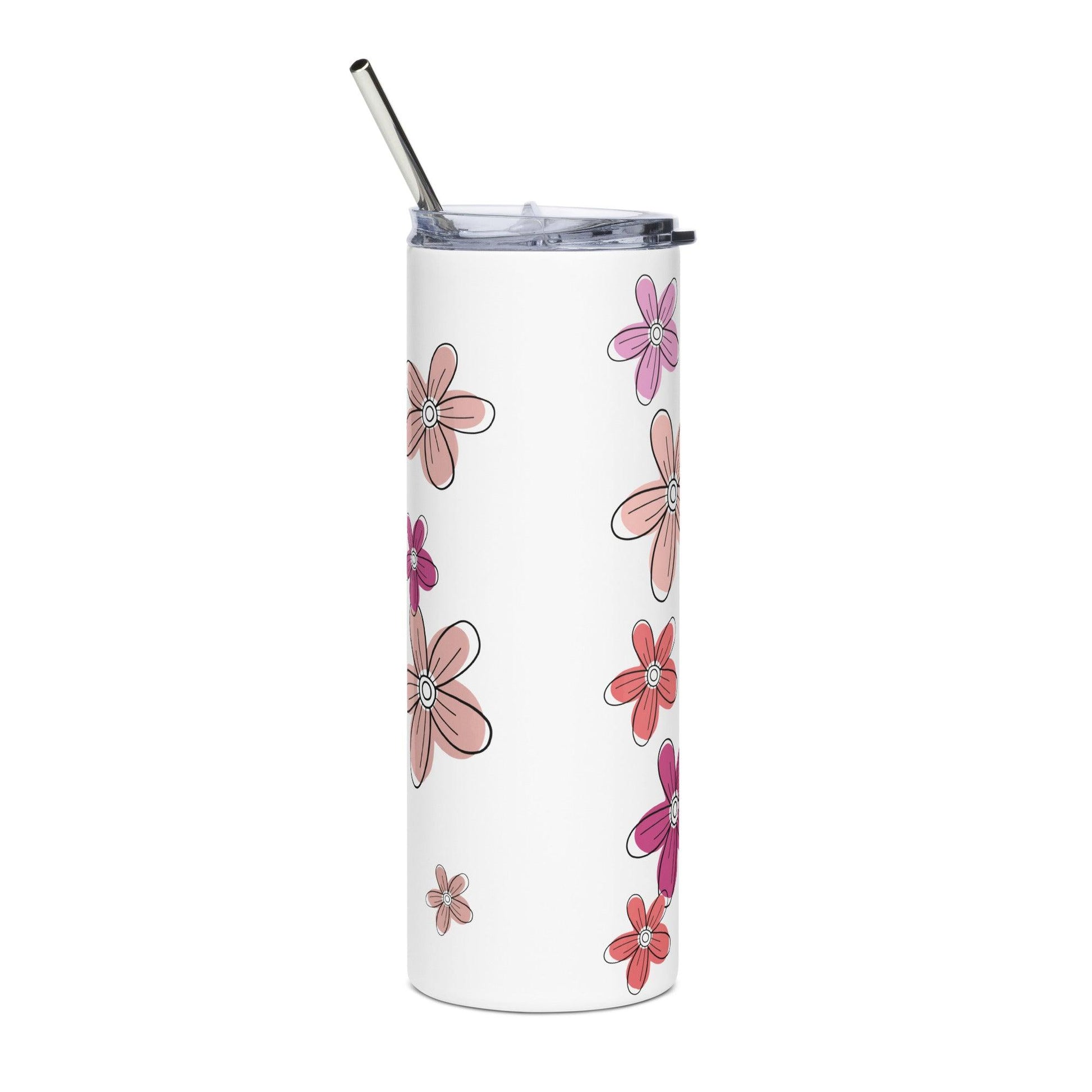 Pastel Flowers Stainless Steel Tumbler - Clover Collection Shop