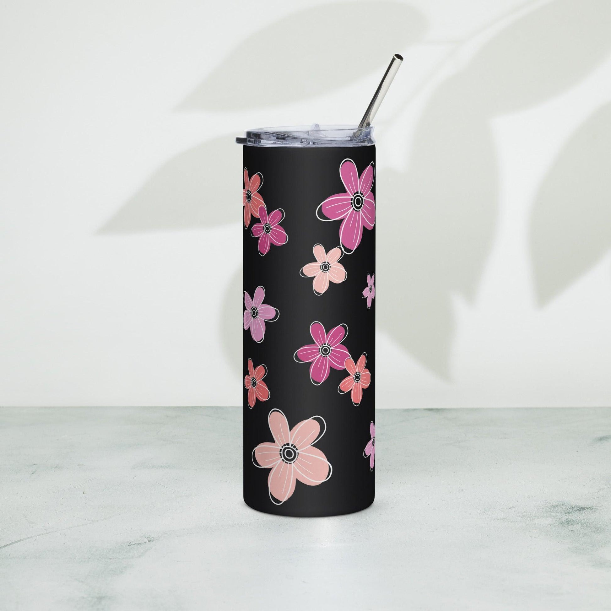 Pastel Flowers Stainless Steel Tumbler - Clover Collection Shop