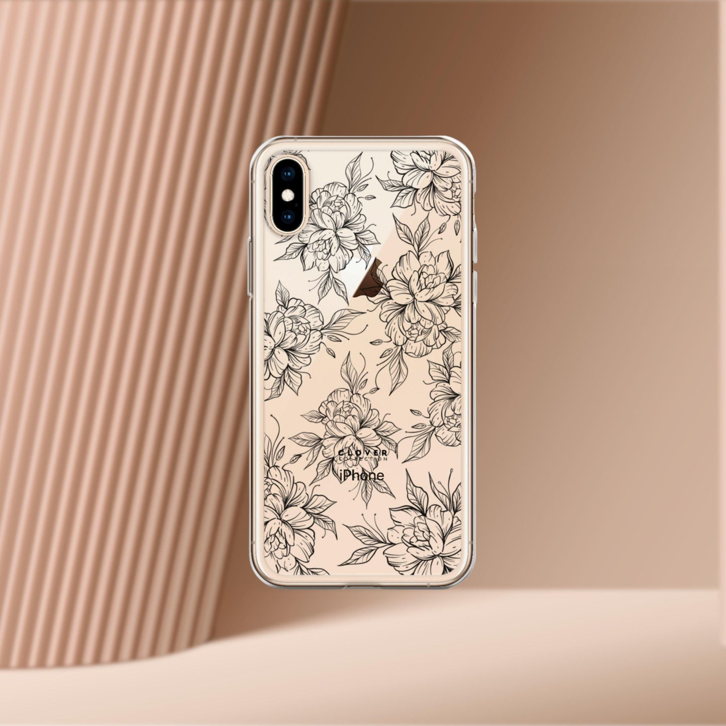 Peony Fields Clear Case for iPhone - Clover Collection Shop