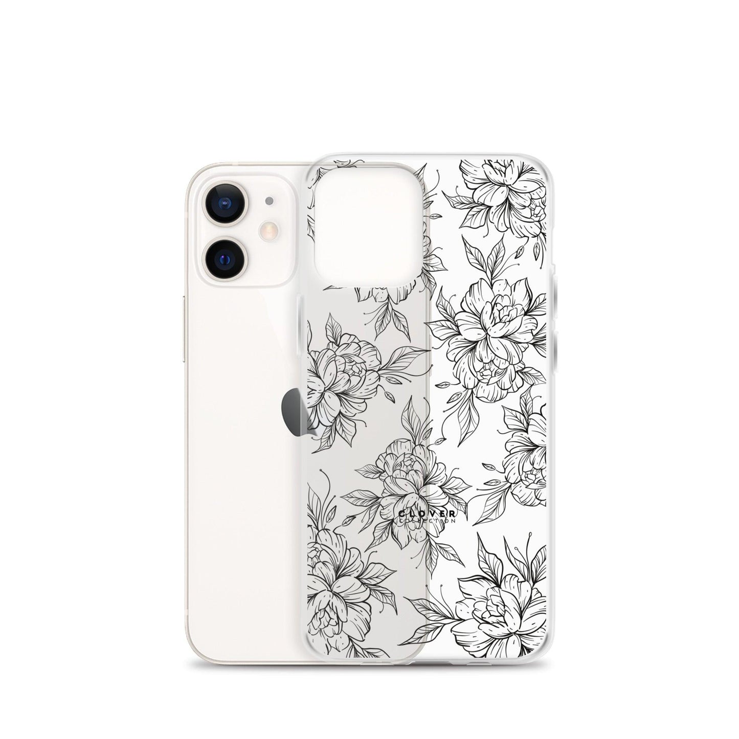 Peony Fields Clear Case for iPhone - Clover Collection Shop