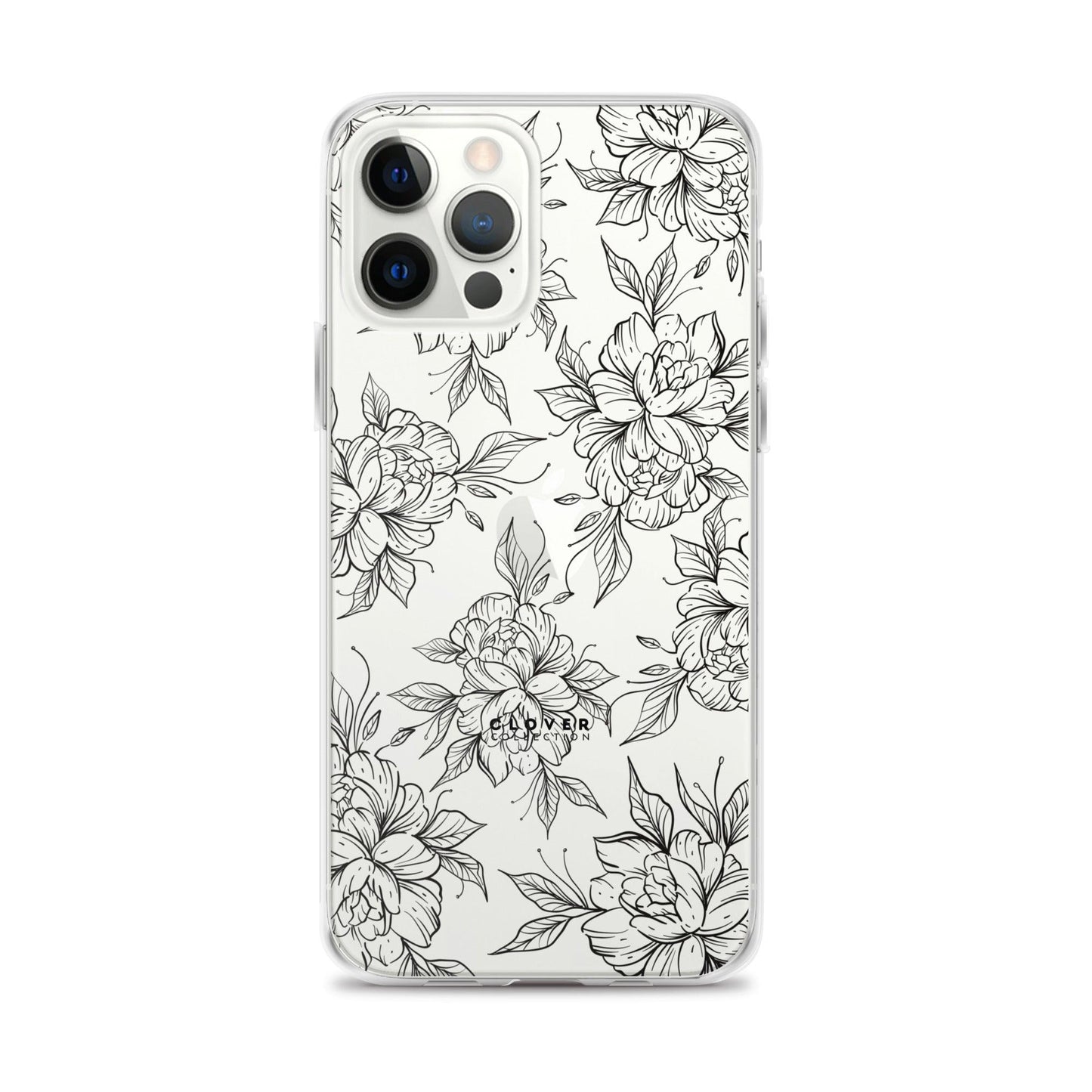 Peony Fields Clear Case for iPhone - Clover Collection Shop