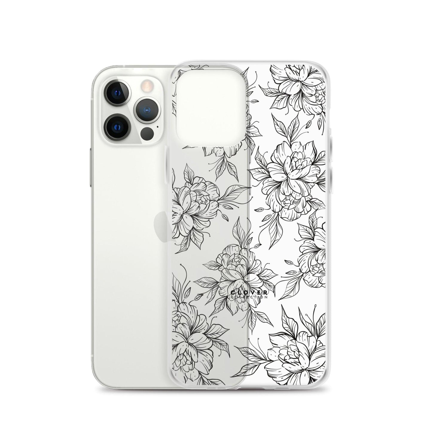 Peony Fields Clear Case for iPhone - Clover Collection Shop