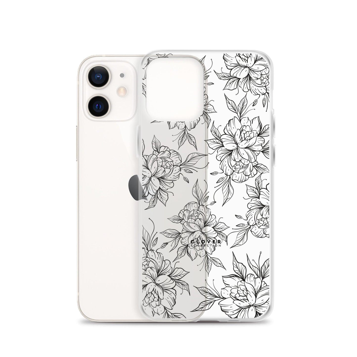 Peony Fields Clear Case for iPhone - Clover Collection Shop