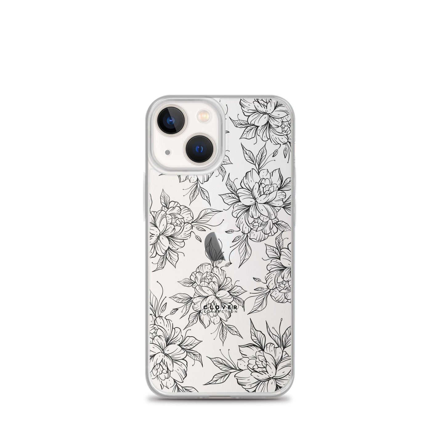 Peony Fields Clear Case for iPhone - Clover Collection Shop