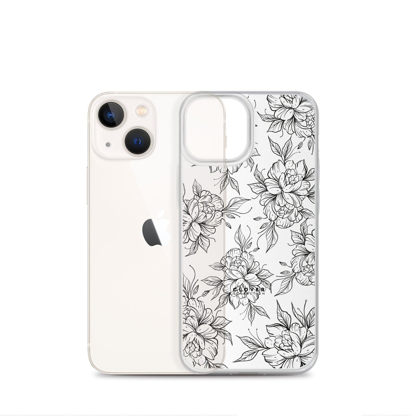 Peony Fields Clear Case for iPhone - Clover Collection Shop