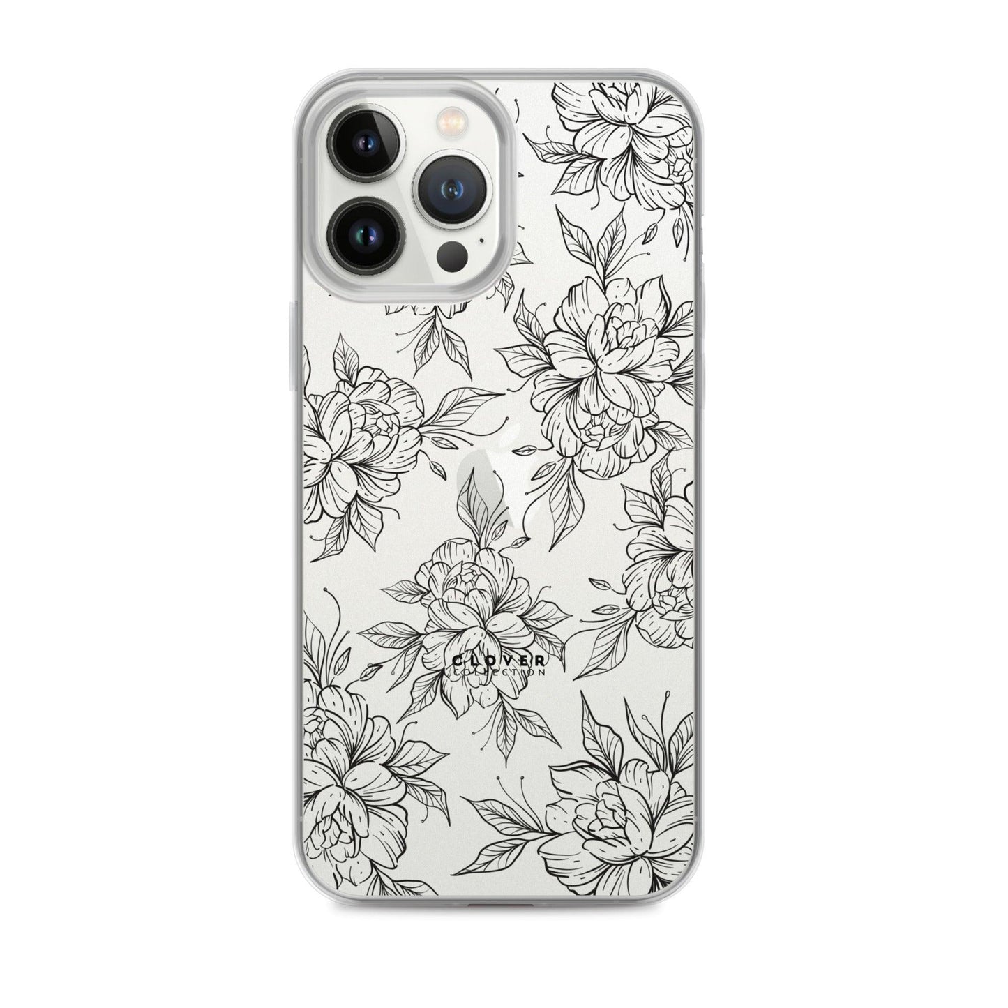 Peony Fields Clear Case for iPhone - Clover Collection Shop