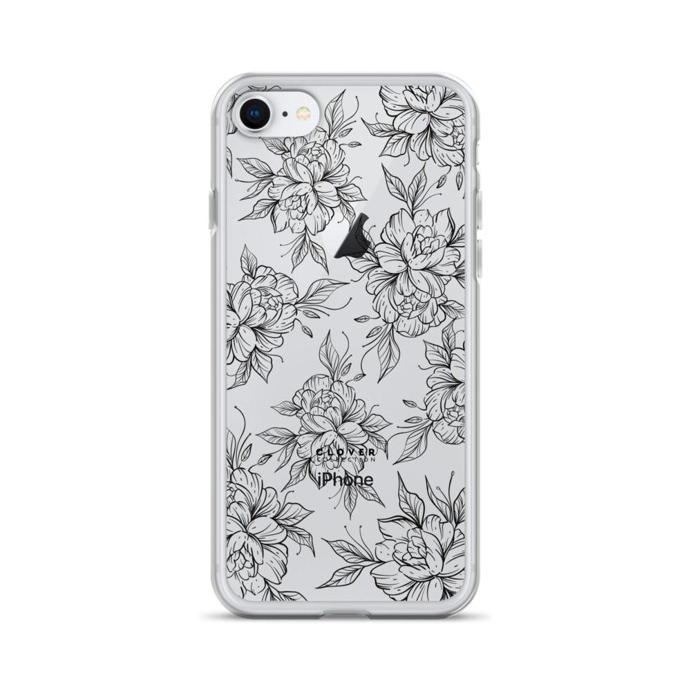 Peony Fields Clear Case for iPhone - Clover Collection Shop