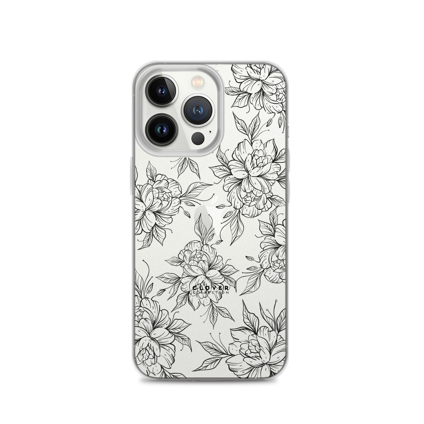 Peony Fields Clear Case for iPhone - Clover Collection Shop