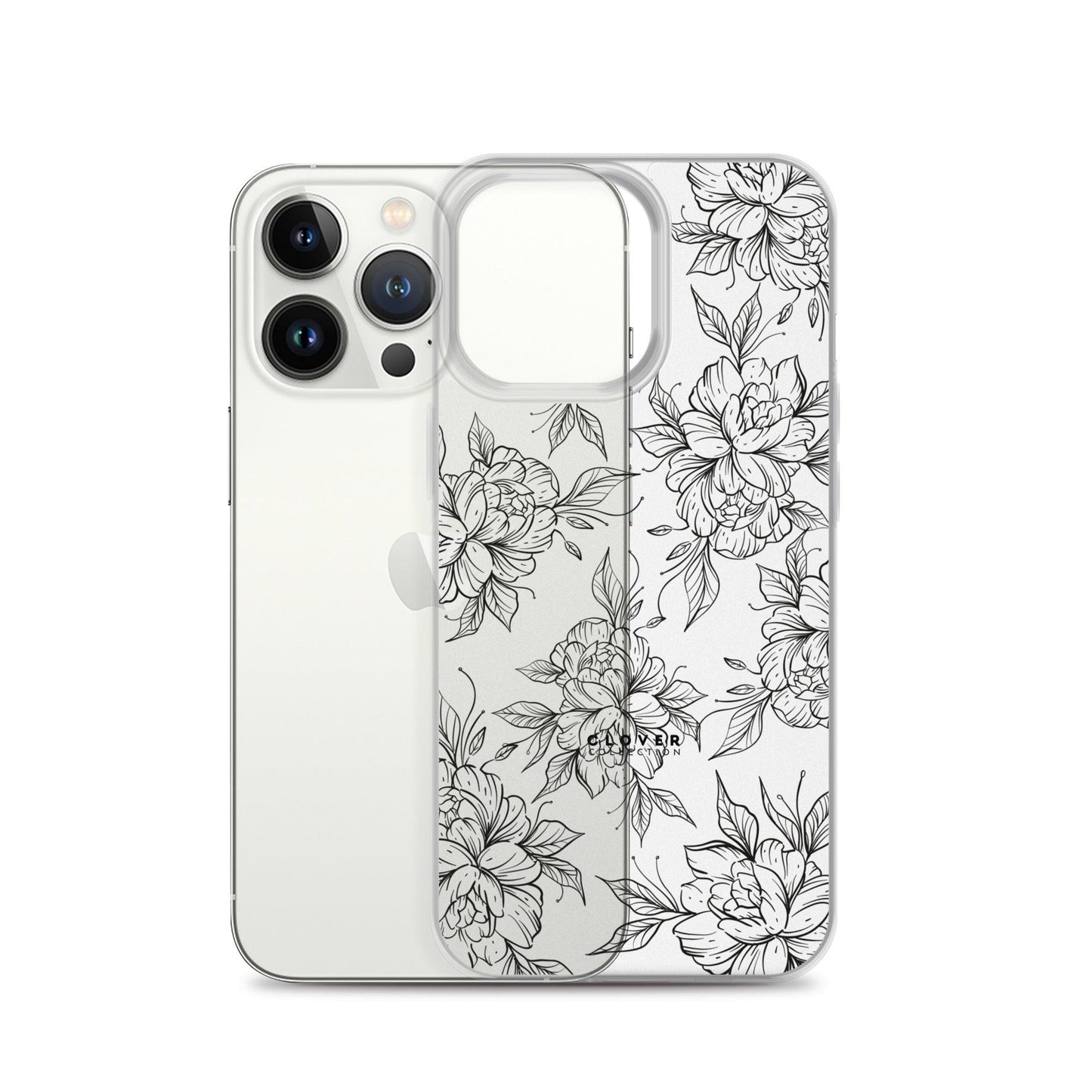 Peony Fields Clear Case for iPhone - Clover Collection Shop