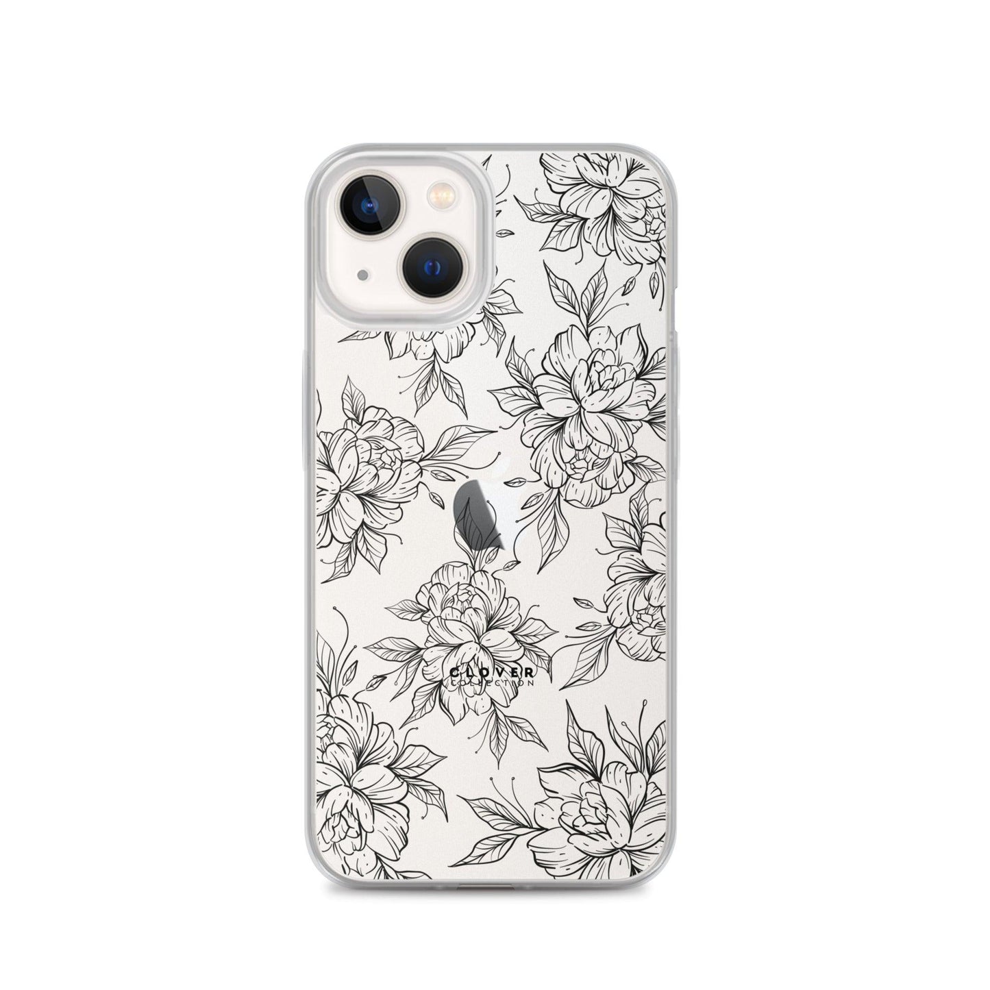 Peony Fields Clear Case for iPhone - Clover Collection Shop