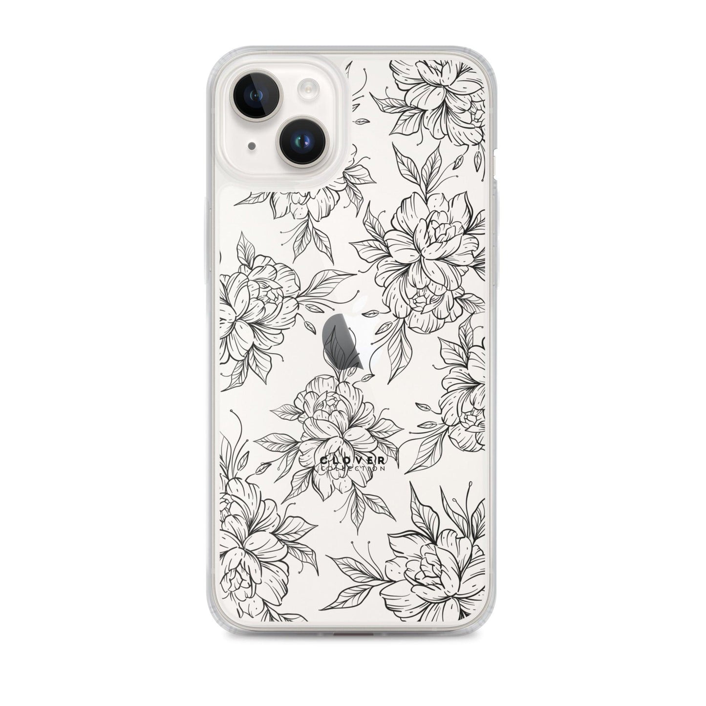 Peony Fields Clear Case for iPhone - Clover Collection Shop