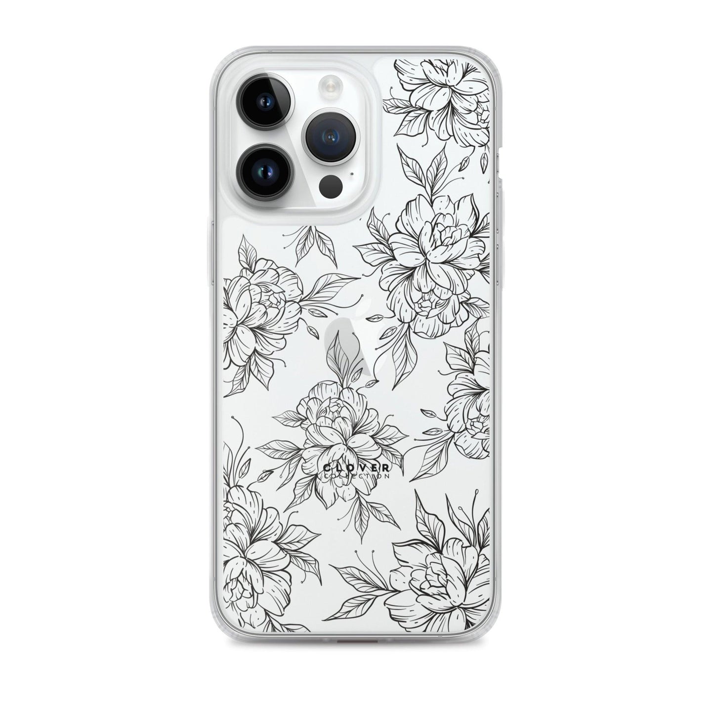 Peony Fields Clear Case for iPhone - Clover Collection Shop