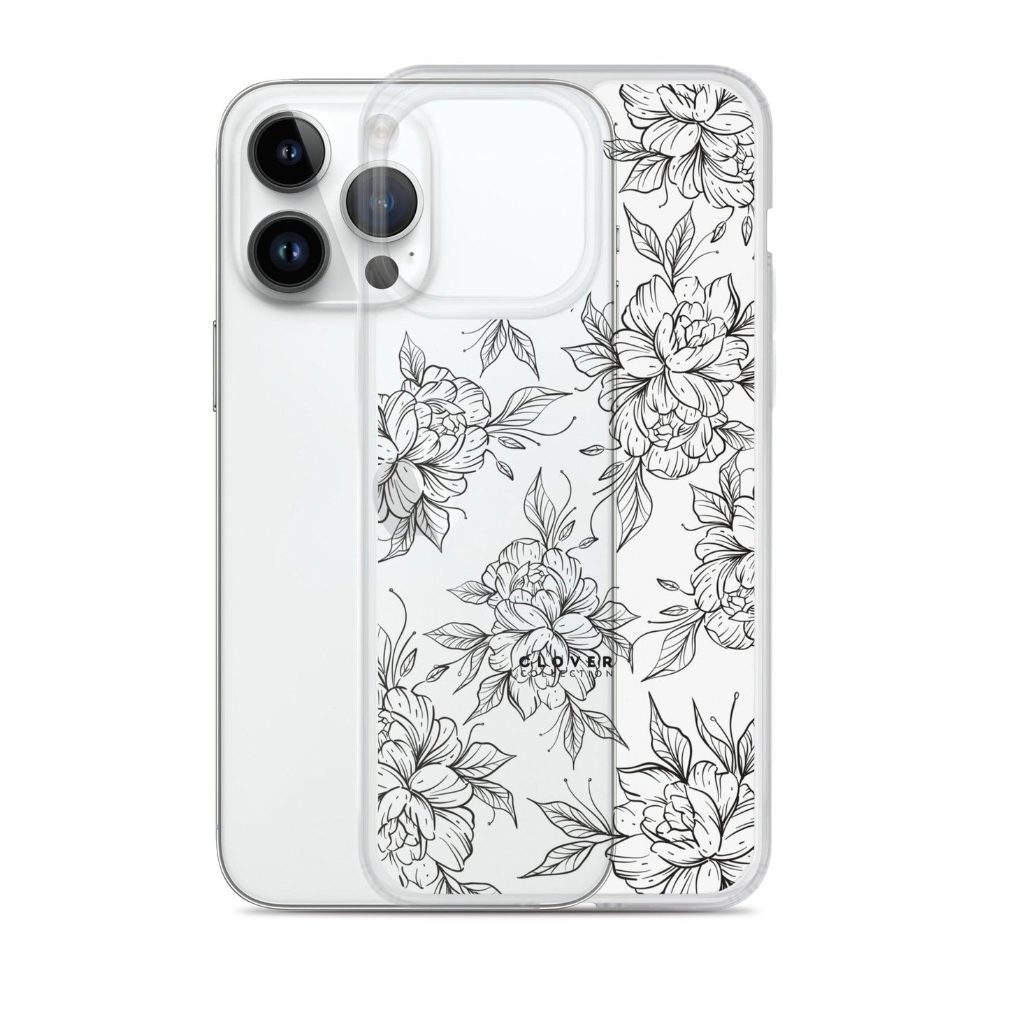 Peony Fields Clear Case for iPhone - Clover Collection Shop