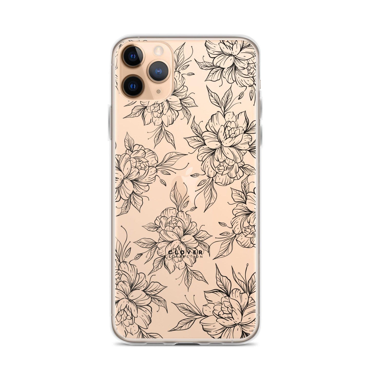 Peony Fields Clear Case for iPhone - Clover Collection Shop