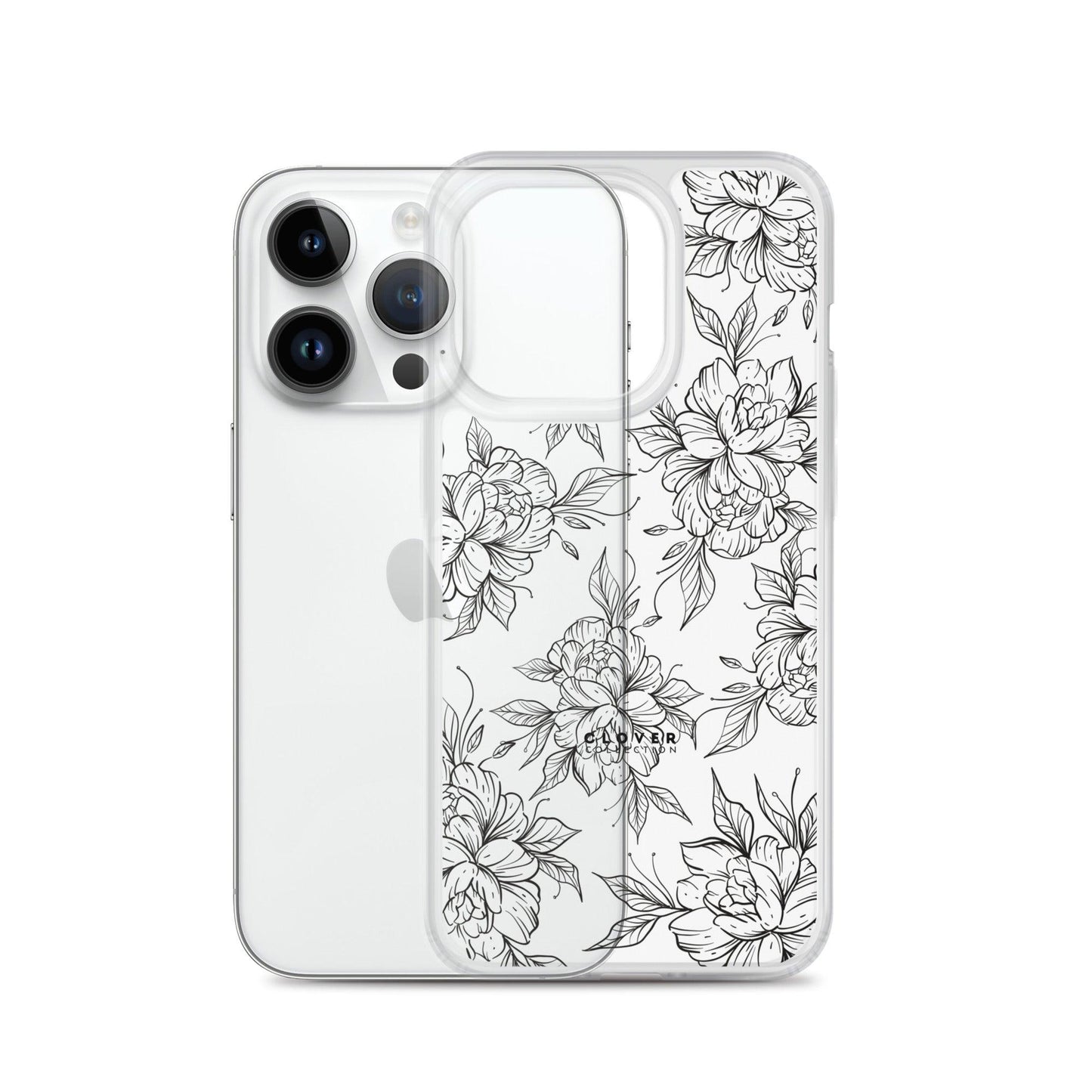 Peony Fields Clear Case for iPhone - Clover Collection Shop