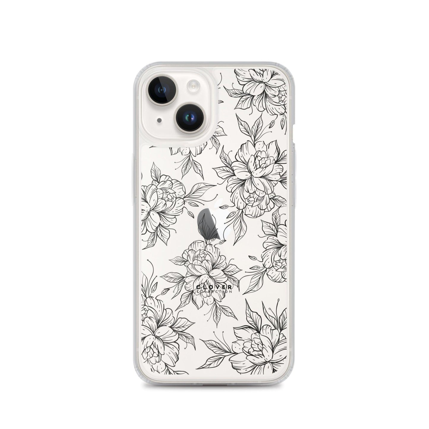 Peony Fields Clear Case for iPhone - Clover Collection Shop