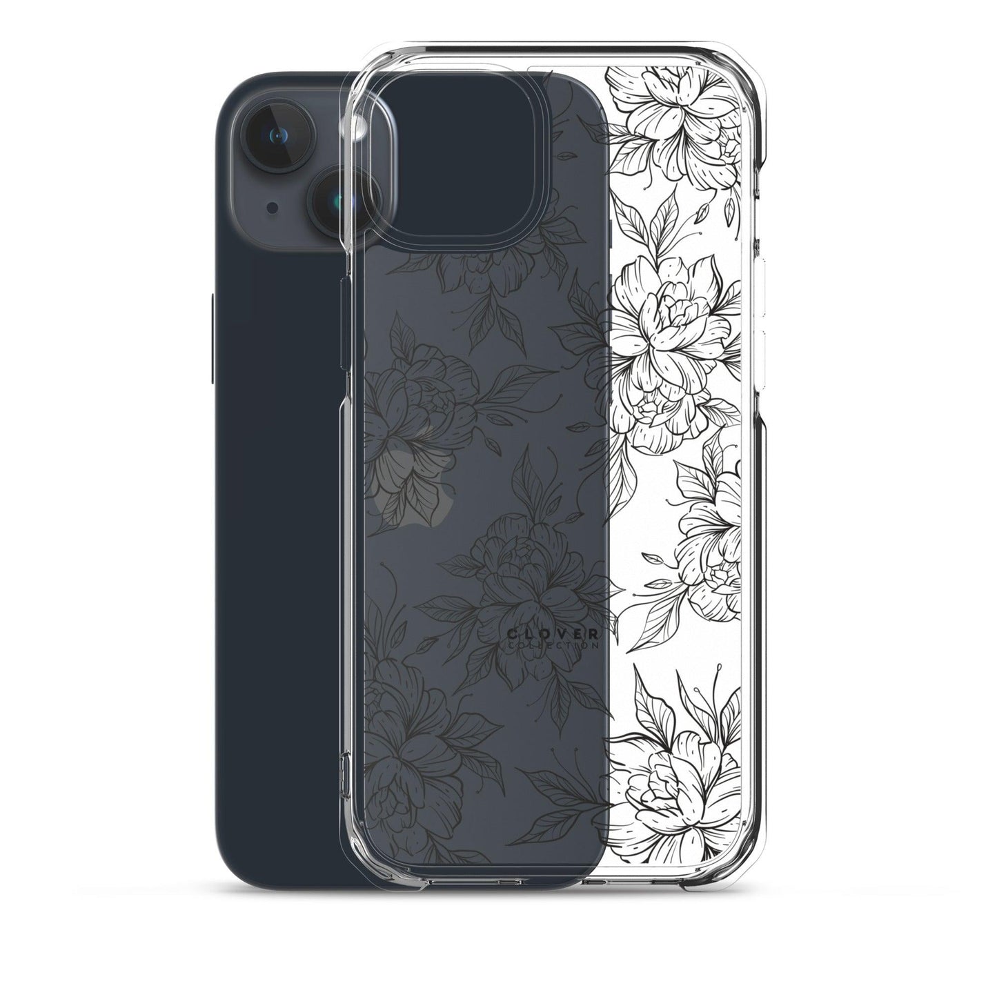 Peony Fields Clear Case for iPhone - Clover Collection Shop