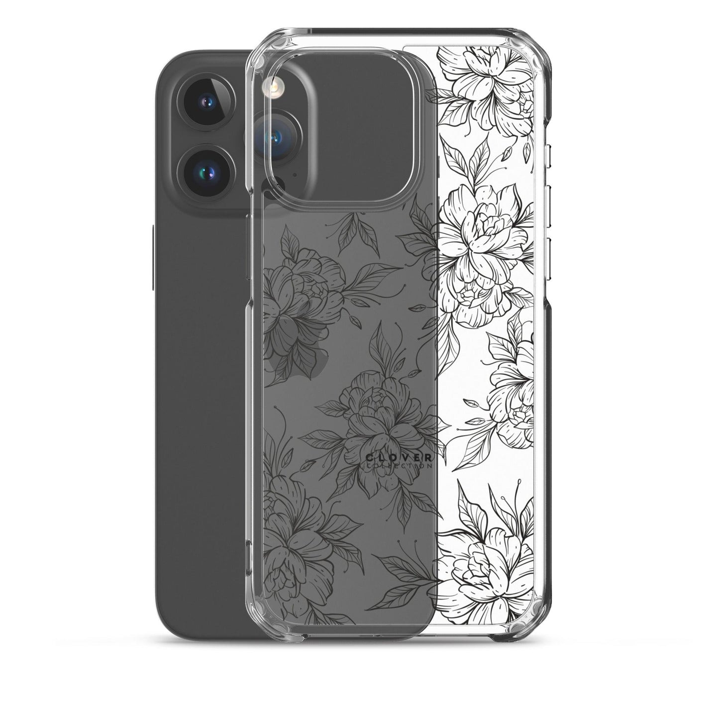 Peony Fields Clear Case for iPhone - Clover Collection Shop