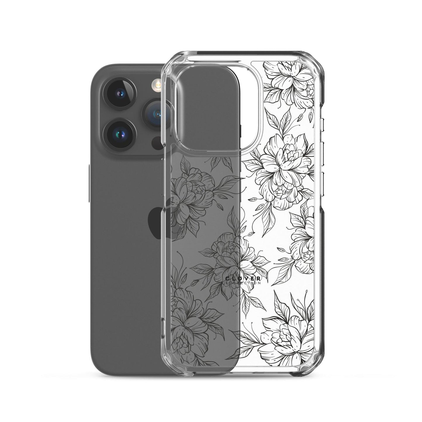 Peony Fields Clear Case for iPhone - Clover Collection Shop