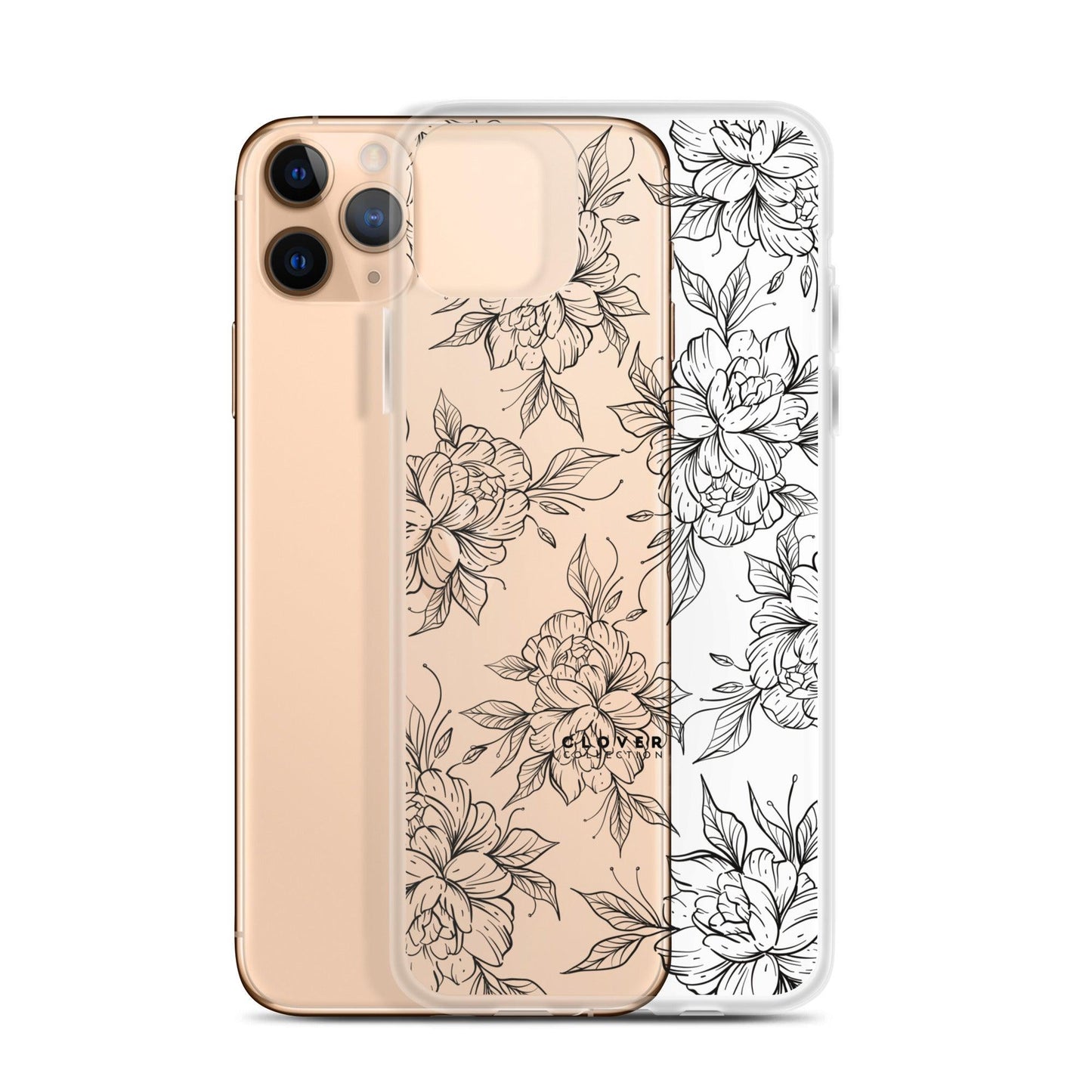 Peony Fields Clear Case for iPhone - Clover Collection Shop