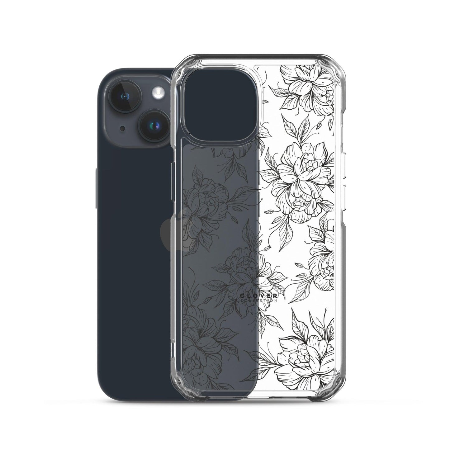 Peony Fields Clear Case for iPhone - Clover Collection Shop