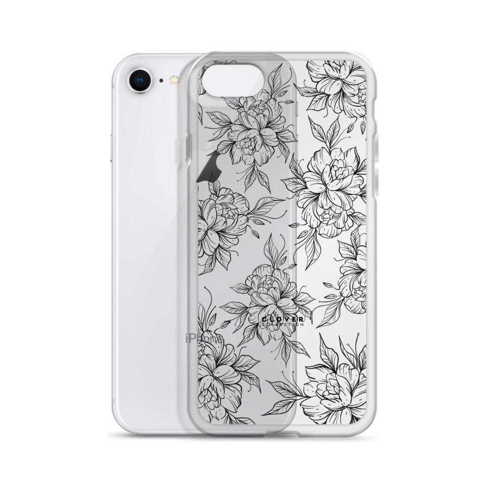 Peony Fields Clear Case for iPhone - Clover Collection Shop